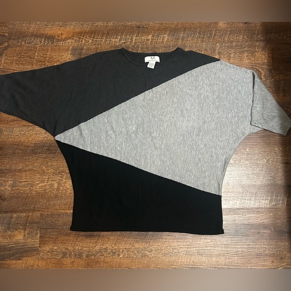 Magaschoni Cashmere Blend Dolman Top Color Block Size Large - Picture 1 of 4